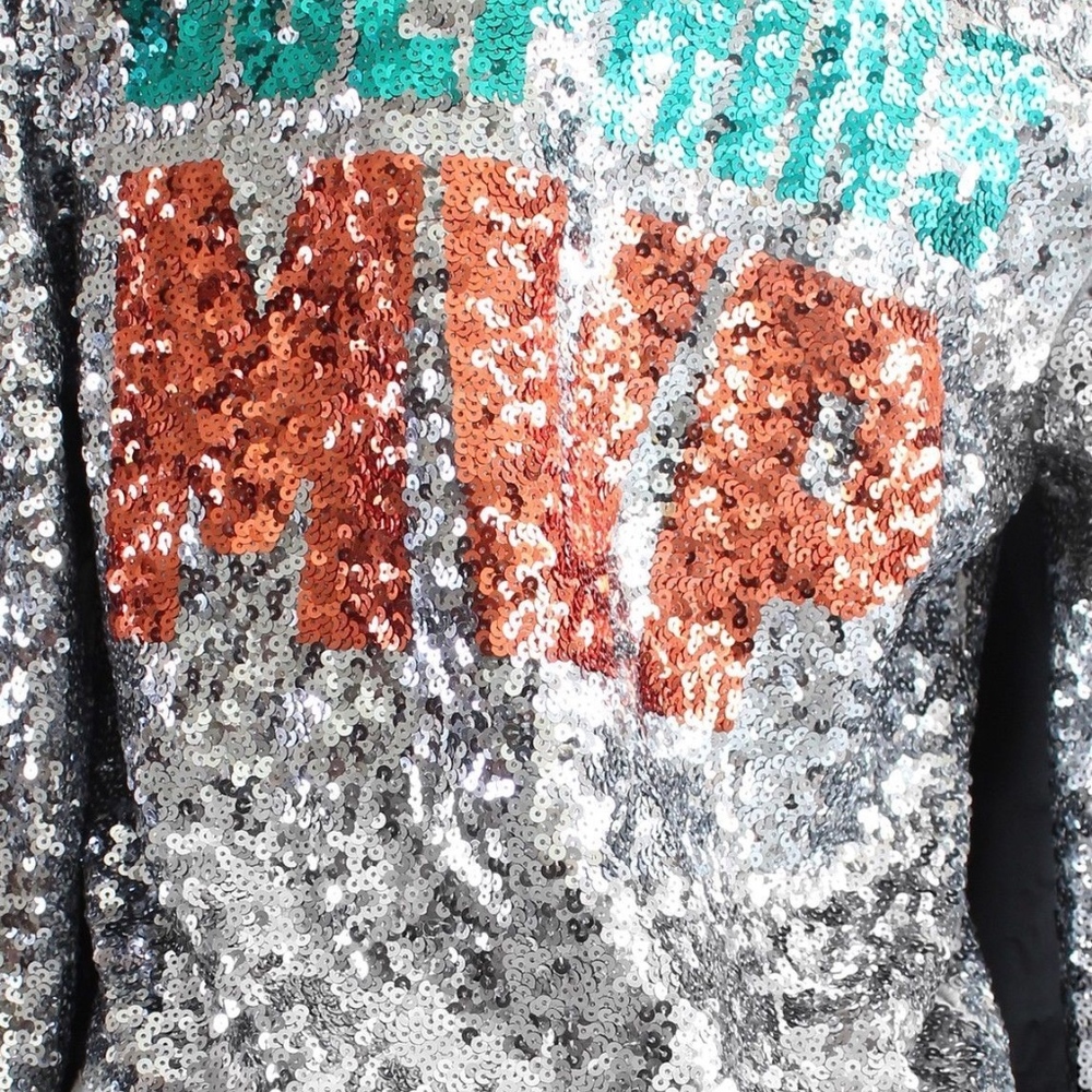 Victoria Secret Pink Hoodie Bling Silver Sequin - Picture 6 of 6